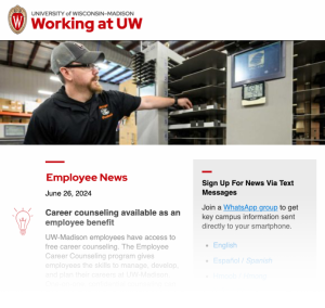 Working at UW News image. 